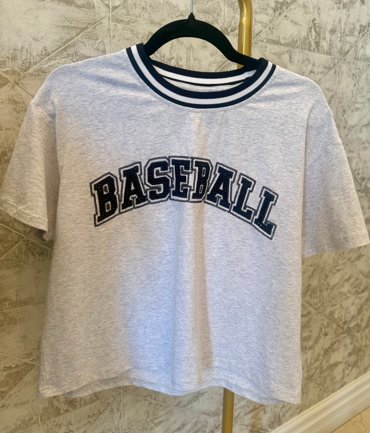 Baseball Stone Boxy IN STOCK