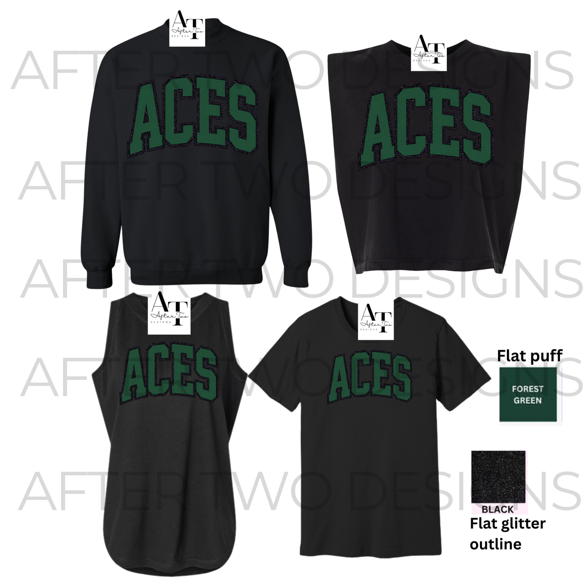Aces Puff Vinyl+Glitter Outline PRESALE