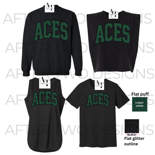 Aces Puff Vinyl+Glitter Outline PRESALE