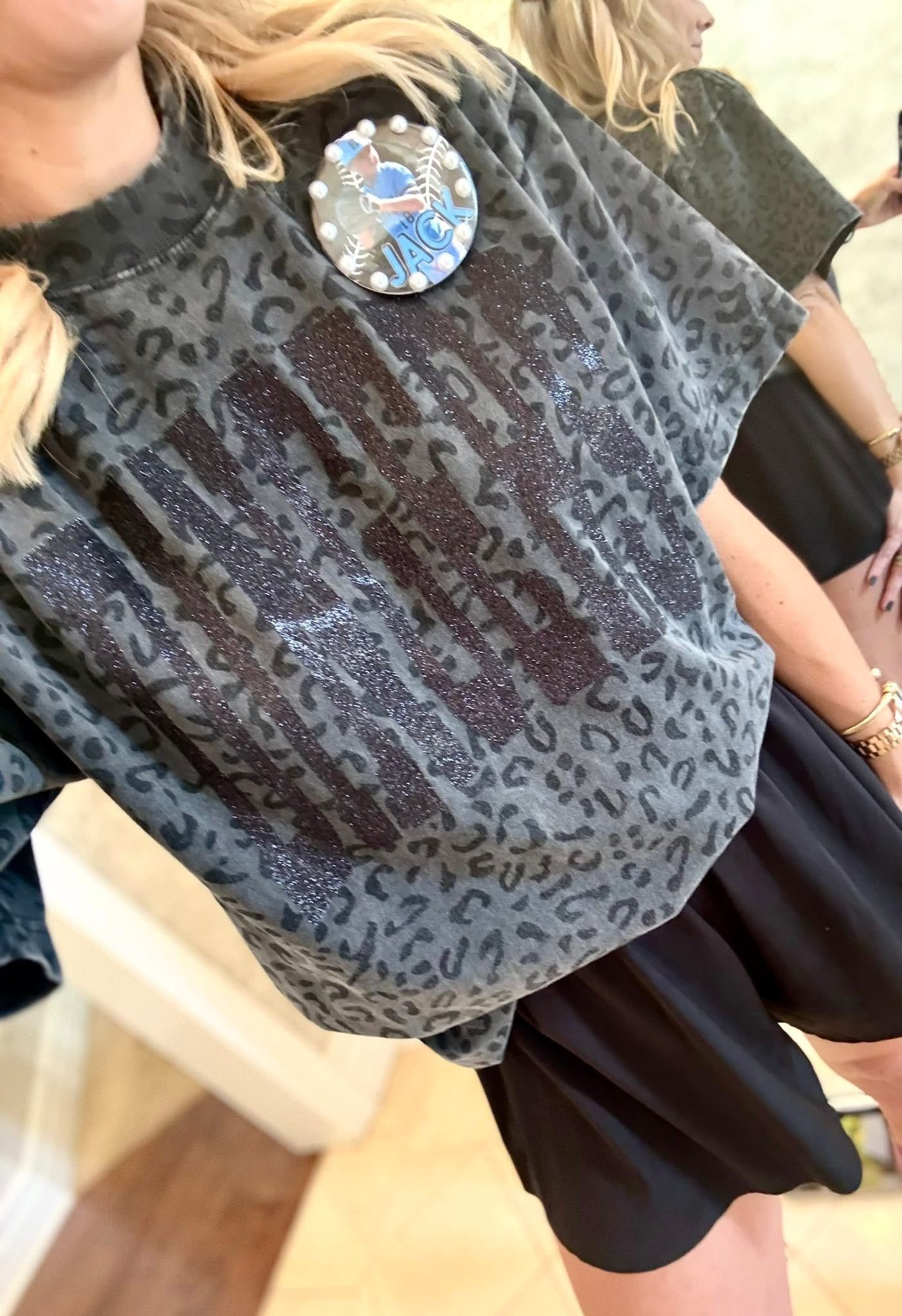Dingers Glitter Leopard Tee IN STOCK
