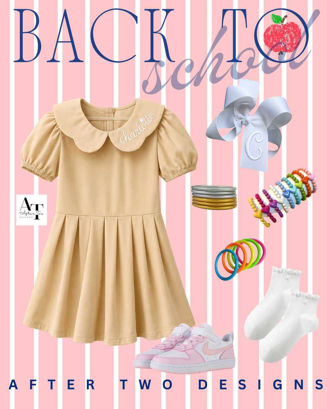 Khaki Pleated Uniform Dress IN STOCK