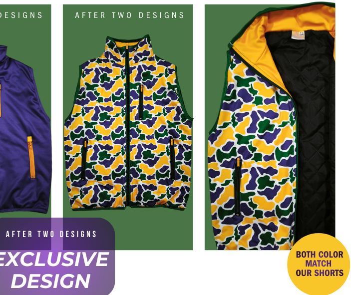 Mardi Gras Camo Vest IN STOCK