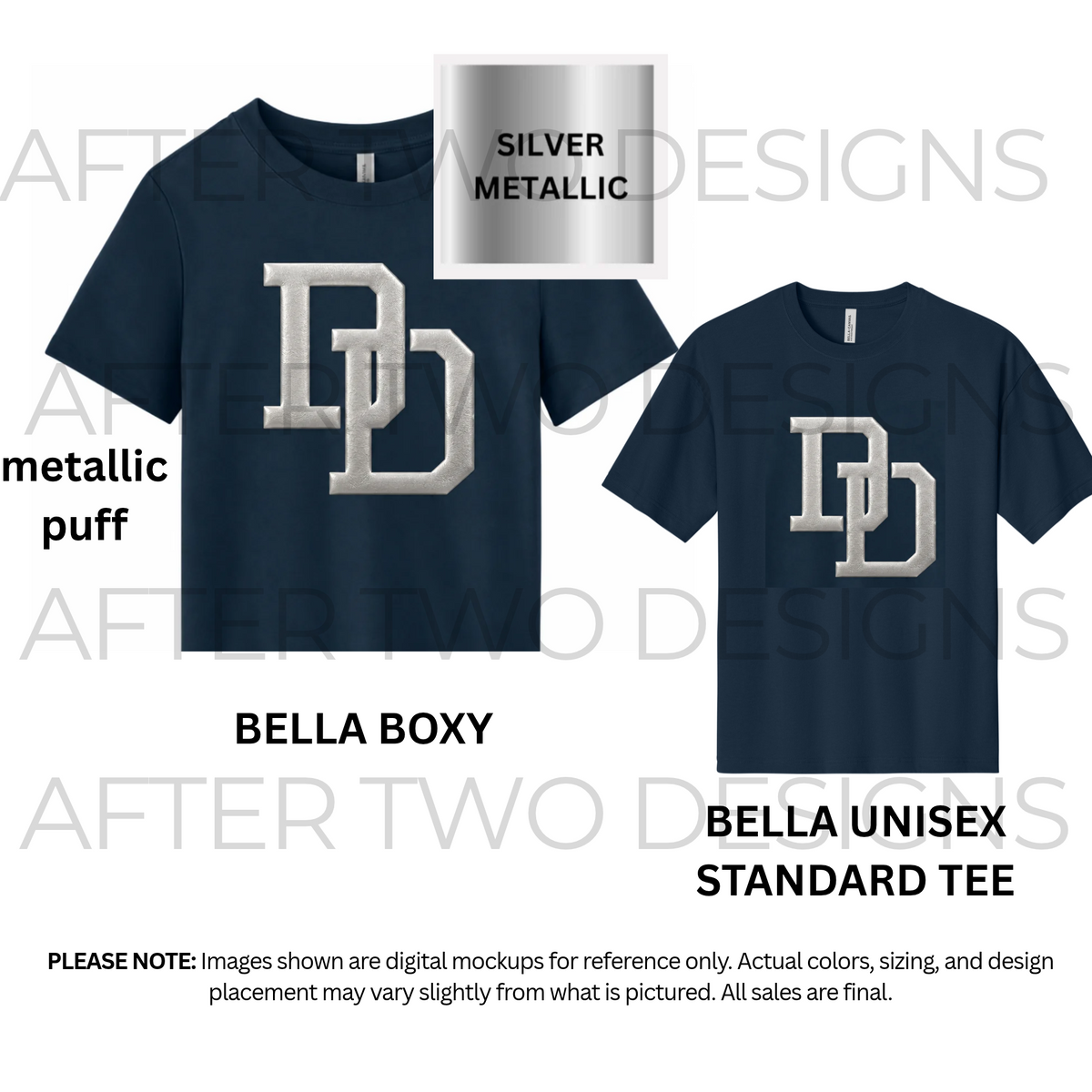 Navy Metallic DDawgs Tee- PRESALE