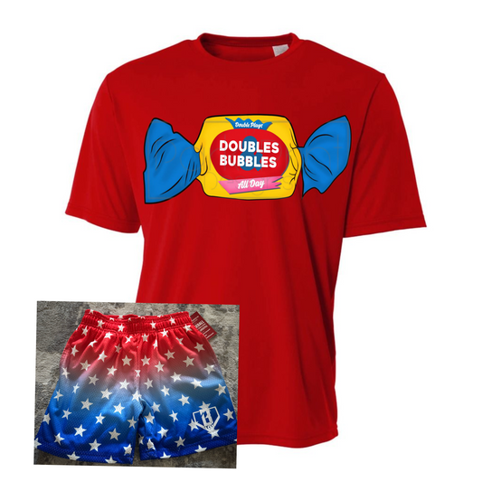 Doubles & Bubbles Red - A4 Dri Fit