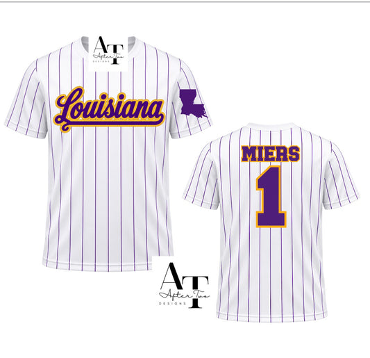 Louisiana Pinstripe SS Drifit A2D Tee