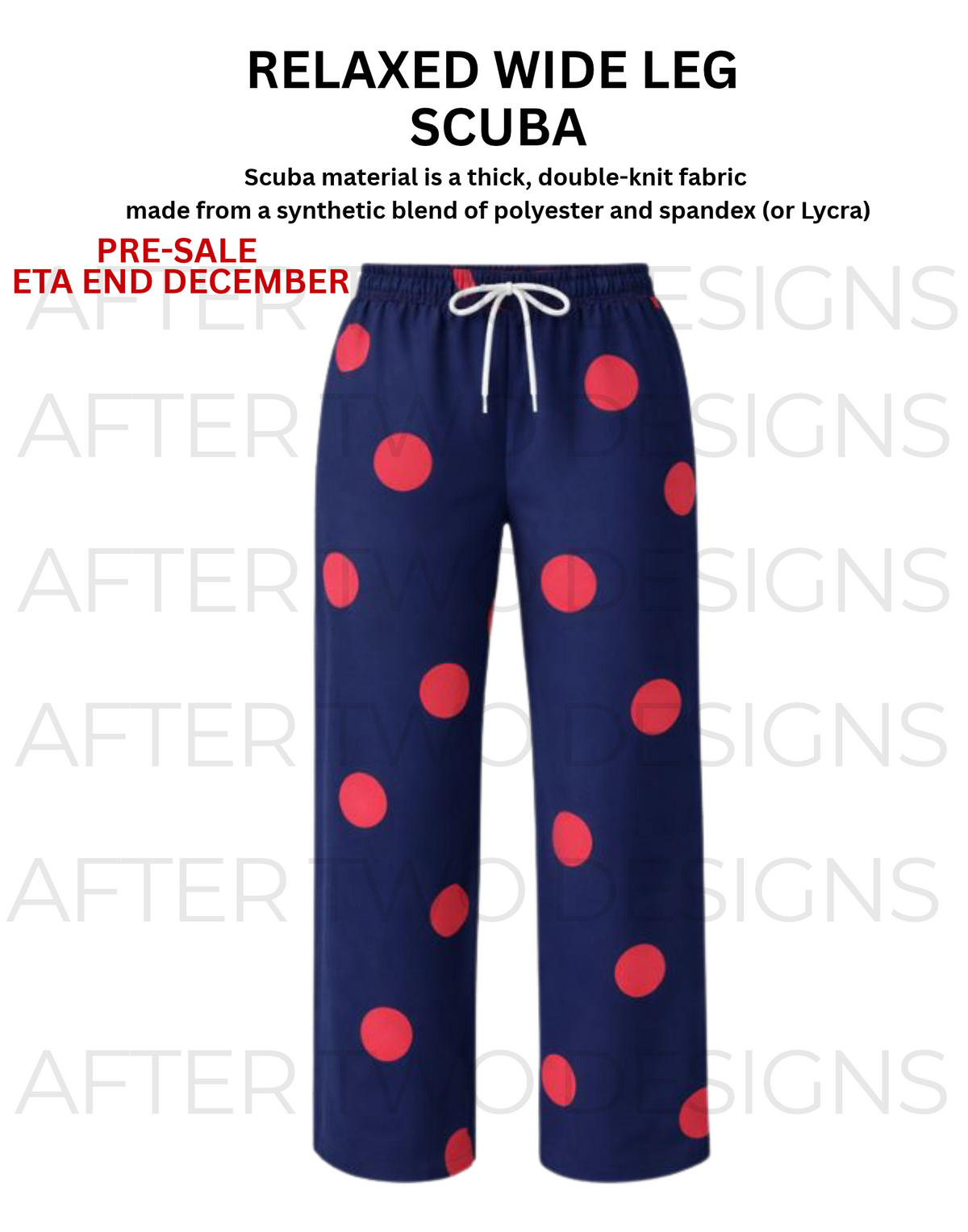 Relaxed Wide Leg Navy/Red (Scuba) - PRESALE