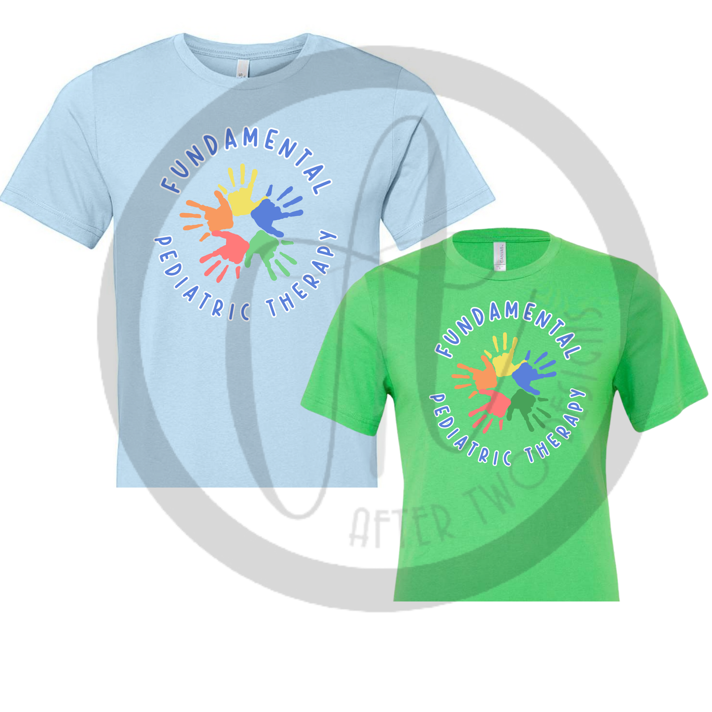 Blue Text Rainbow Hands Fun Unisex Bella _MTO