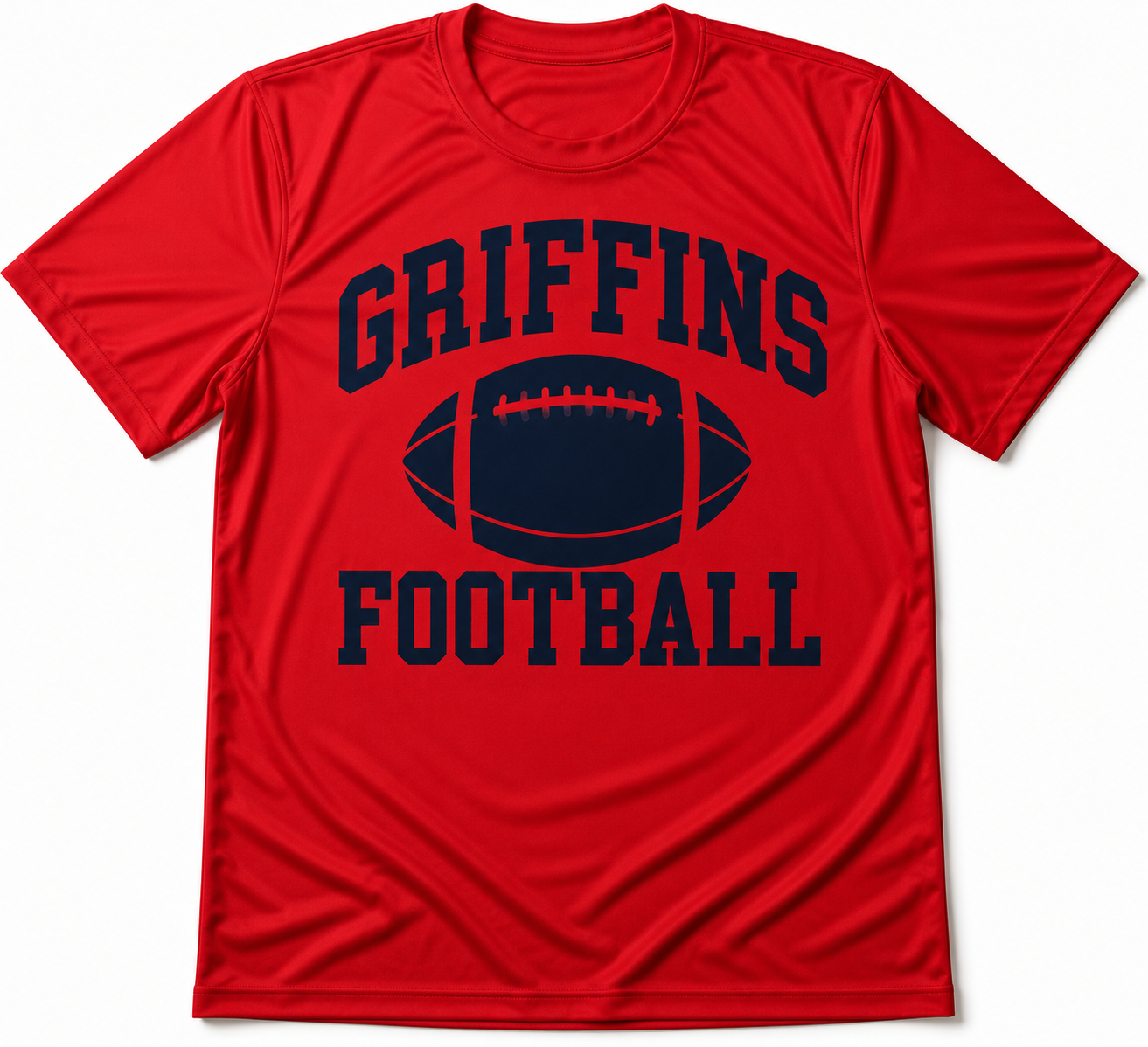 Griffins Red Football Stacked  Drifit - MTO