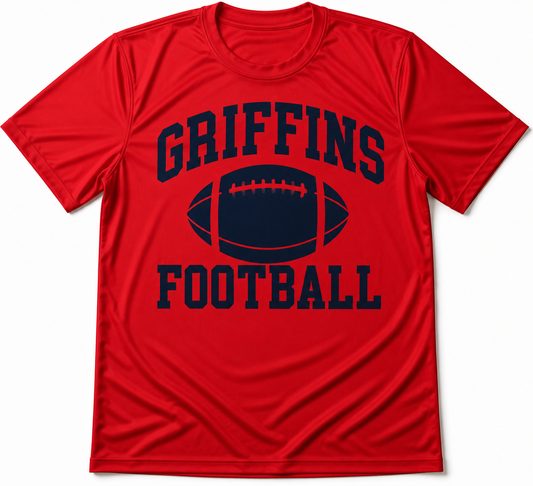 Griffins Red Football Stacked  Drifit - MTO