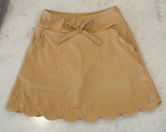 Khaki Scallop Skirt Long PREORDER