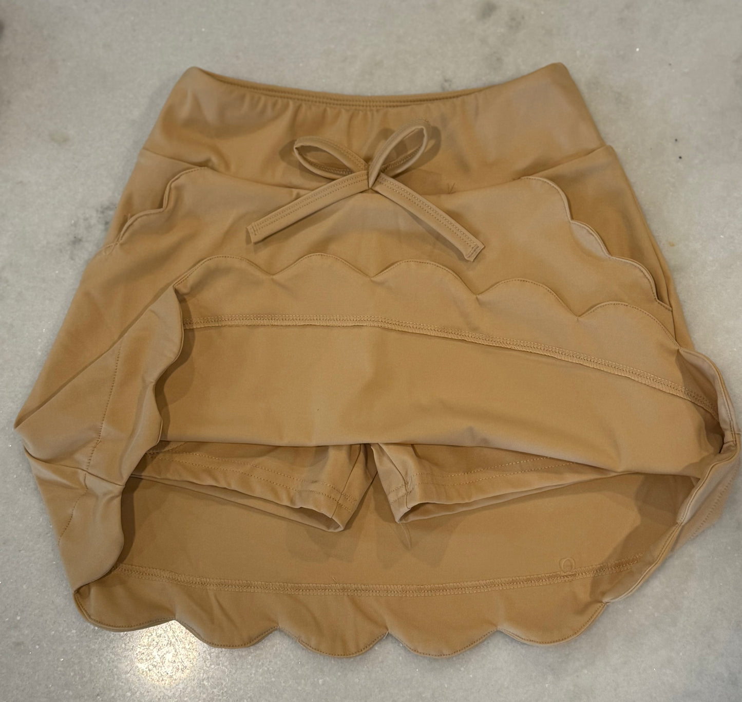 Khaki Scallop Skirt Long PREORDER