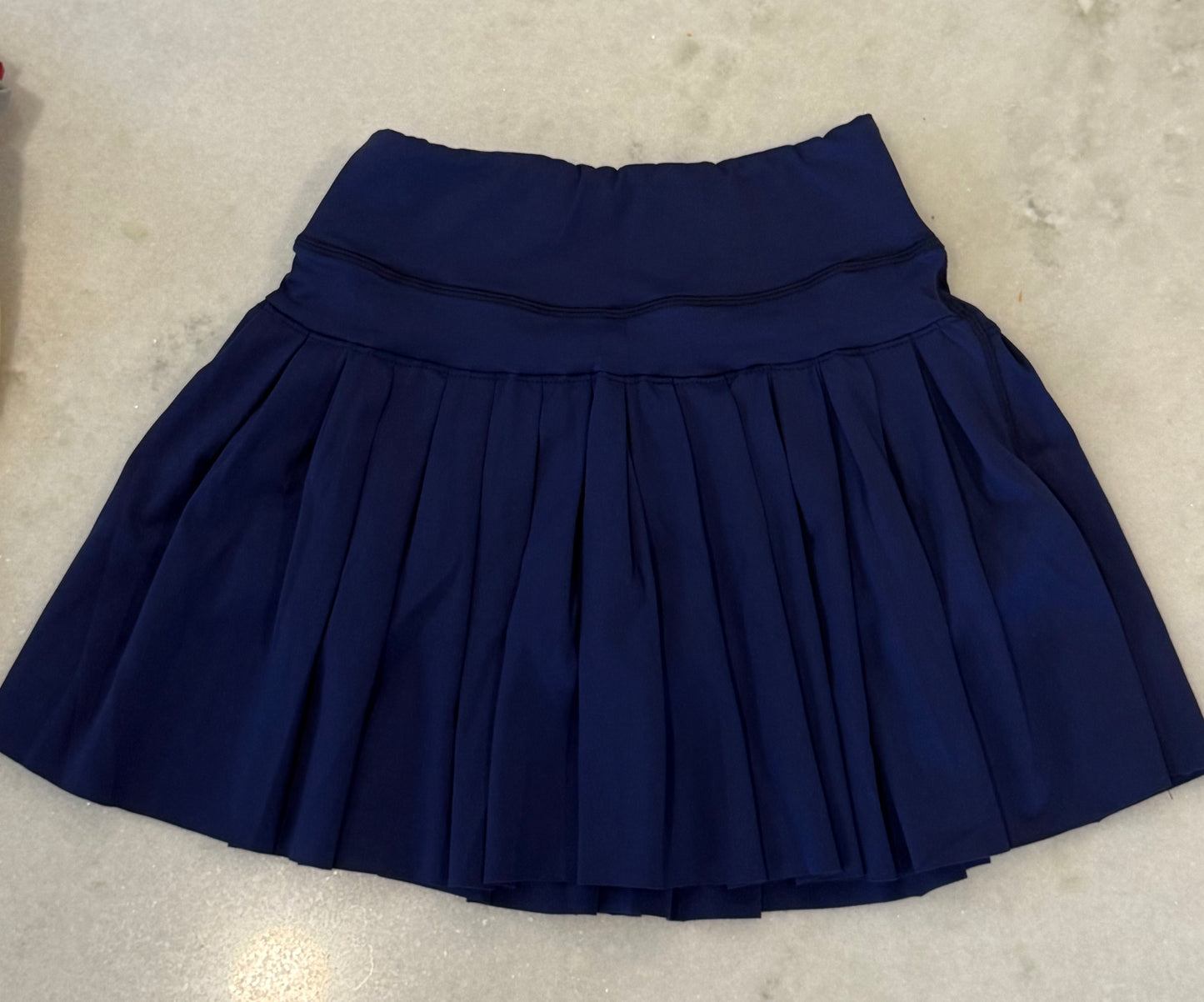 Navy Pleated Long Skirt PREORDER