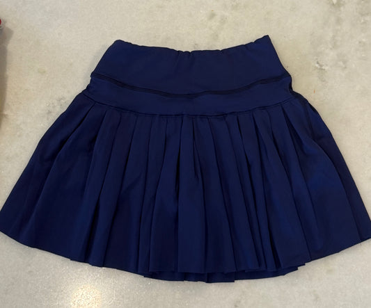 Navy Pleated Long Skirt PREORDER