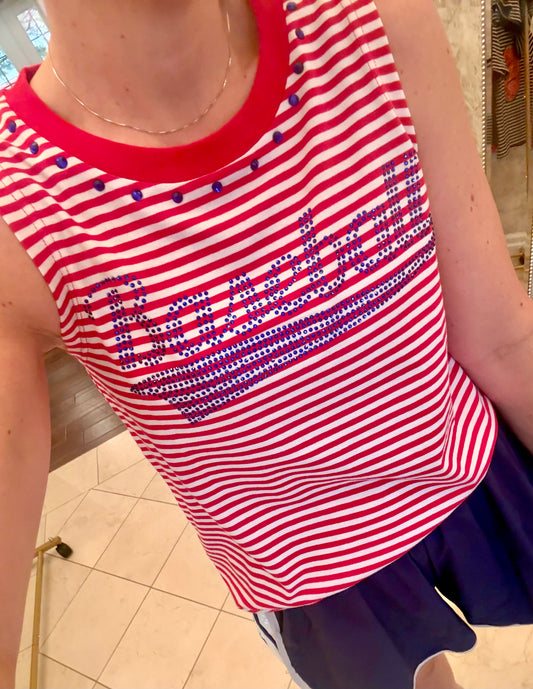 Red+Blue Baseball Tank IN STOCK