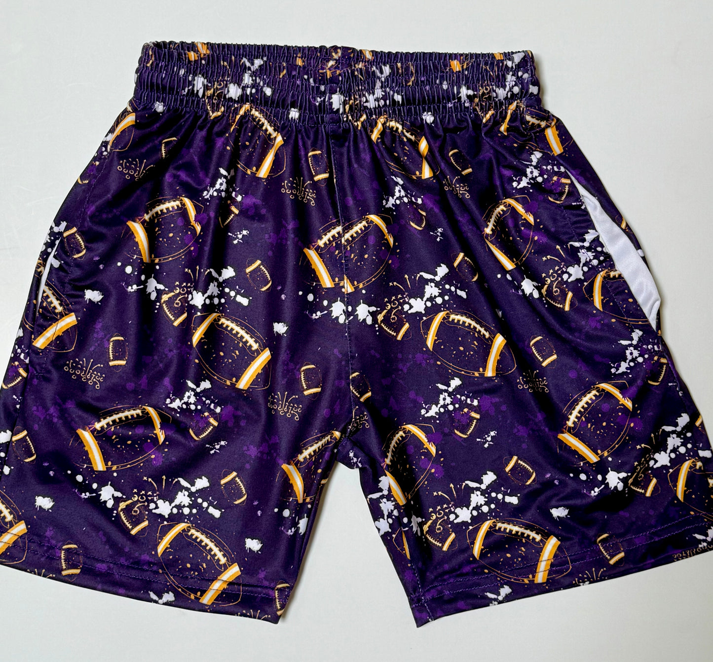 Purple and Gold Football Shorts - IN STOCK