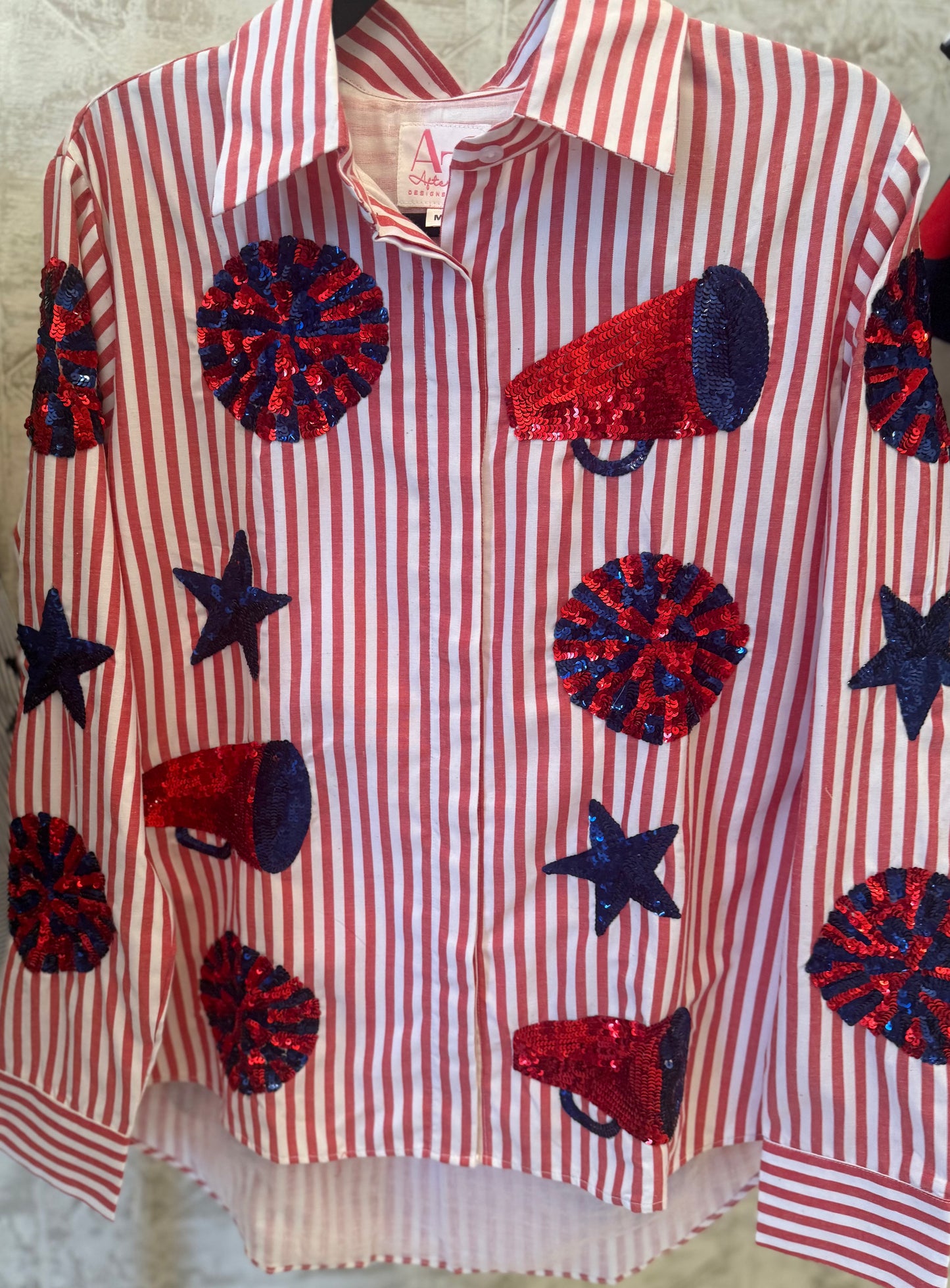 Navy+Red Poplin IN STOCK