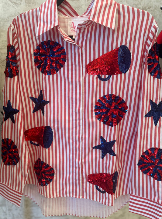 Navy+Red Poplin IN STOCK