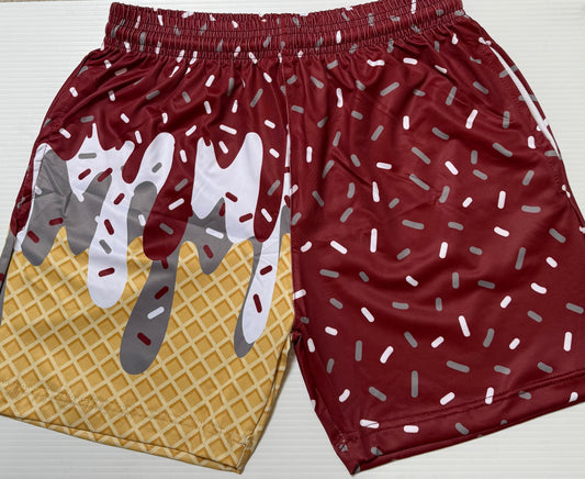 Maroon Drip Shorts IN STOCK