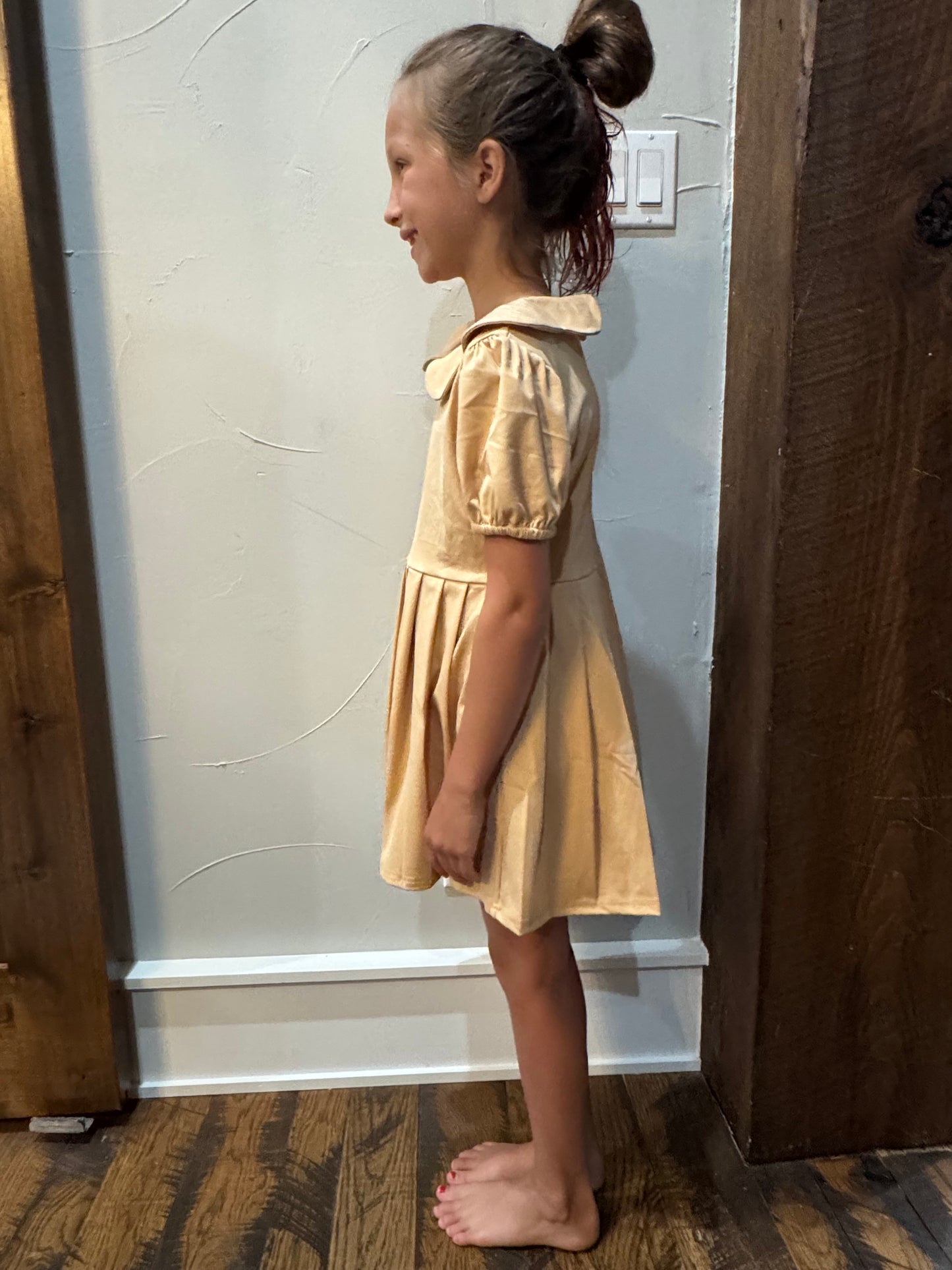 Khaki Pleated Dress