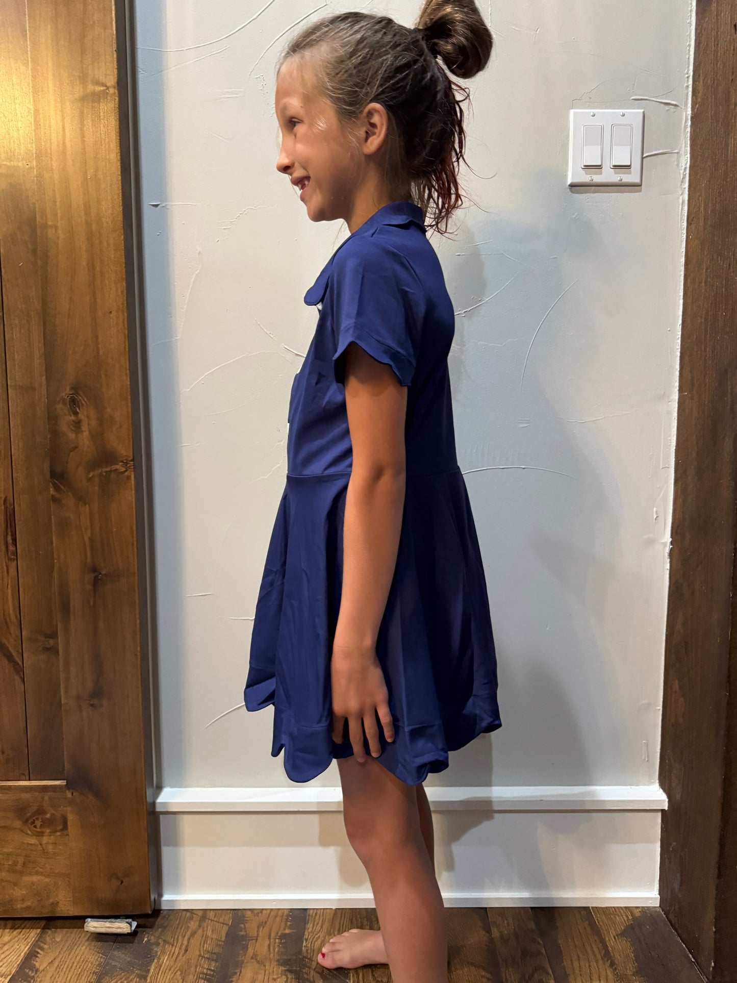 Navy Scallop Dress