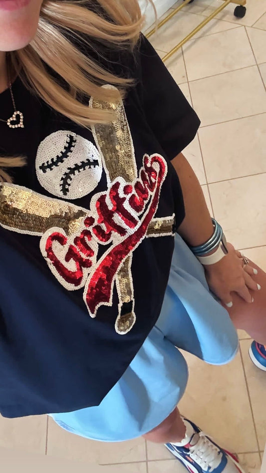 Griffins Navy Bat Sequin IN STOCK