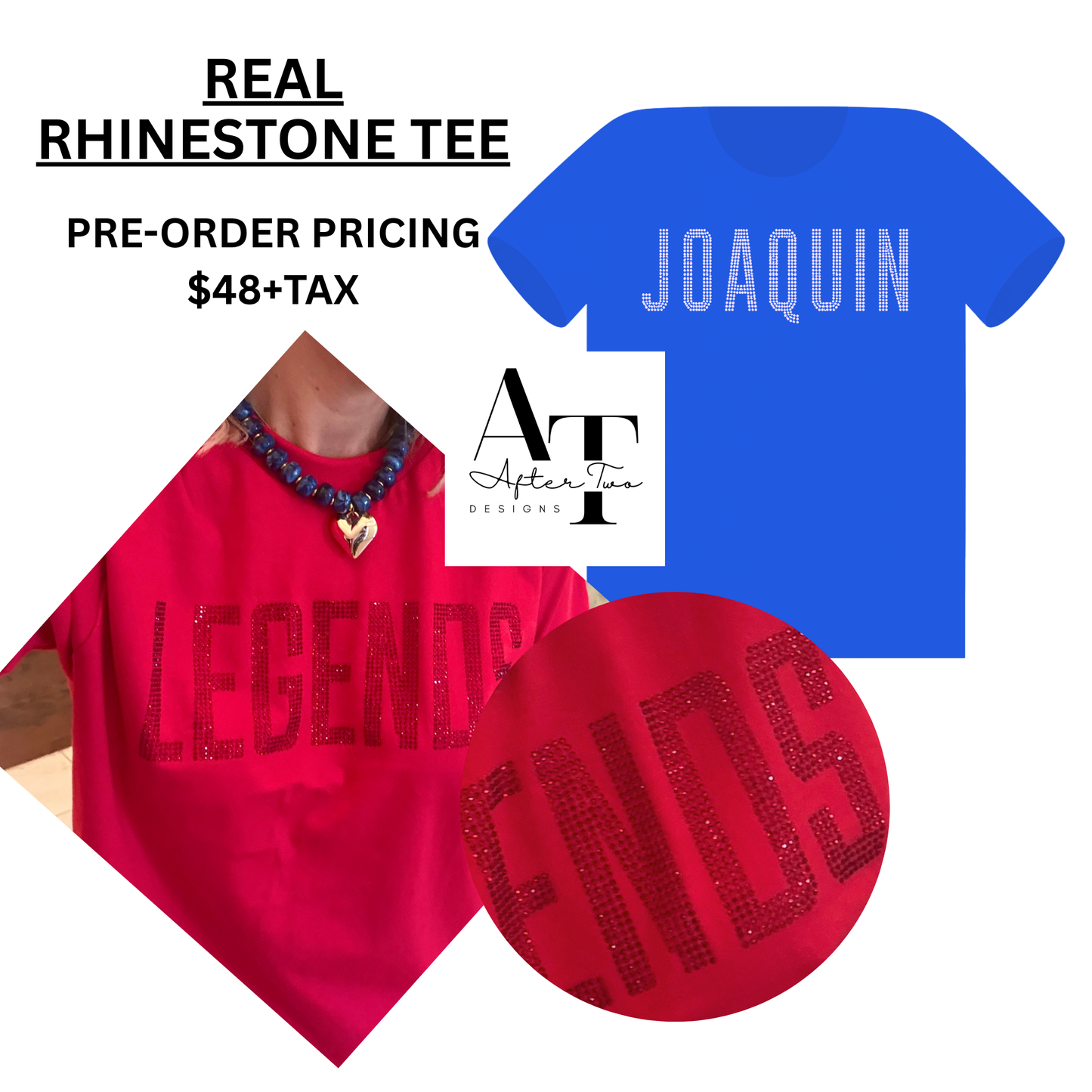 JOAQUIN Royal Rhinestone Tee - PRESALE
