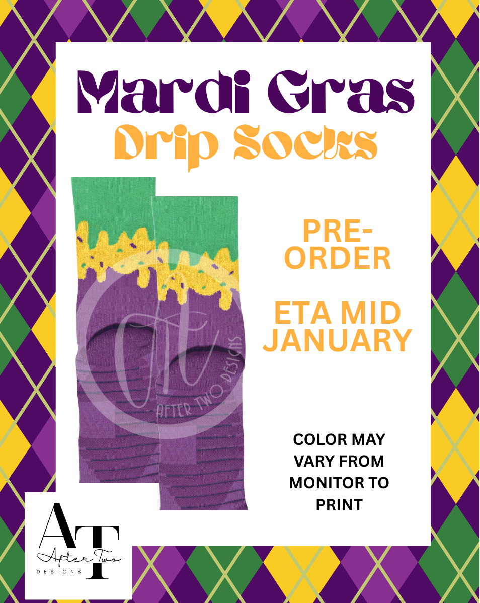 Mardi Gras Drip Socks PRE-SALE