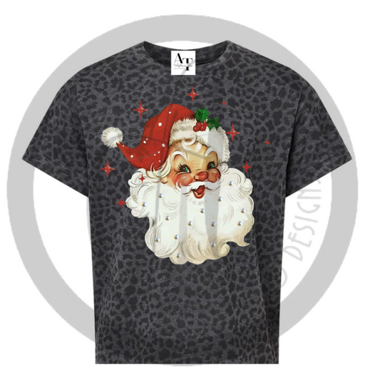 Leopard Sparkle Santa Tee PRESALE