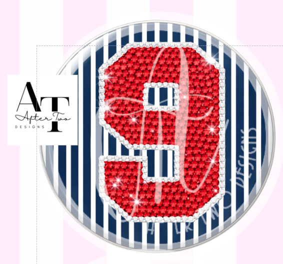 Number Bling with Magnetic Backing