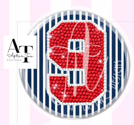 Number Bling with Magnetic Backing