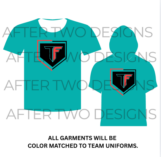 TF Teal Plate Drifit Tee/Hooded Tee by A2D - PRESALE