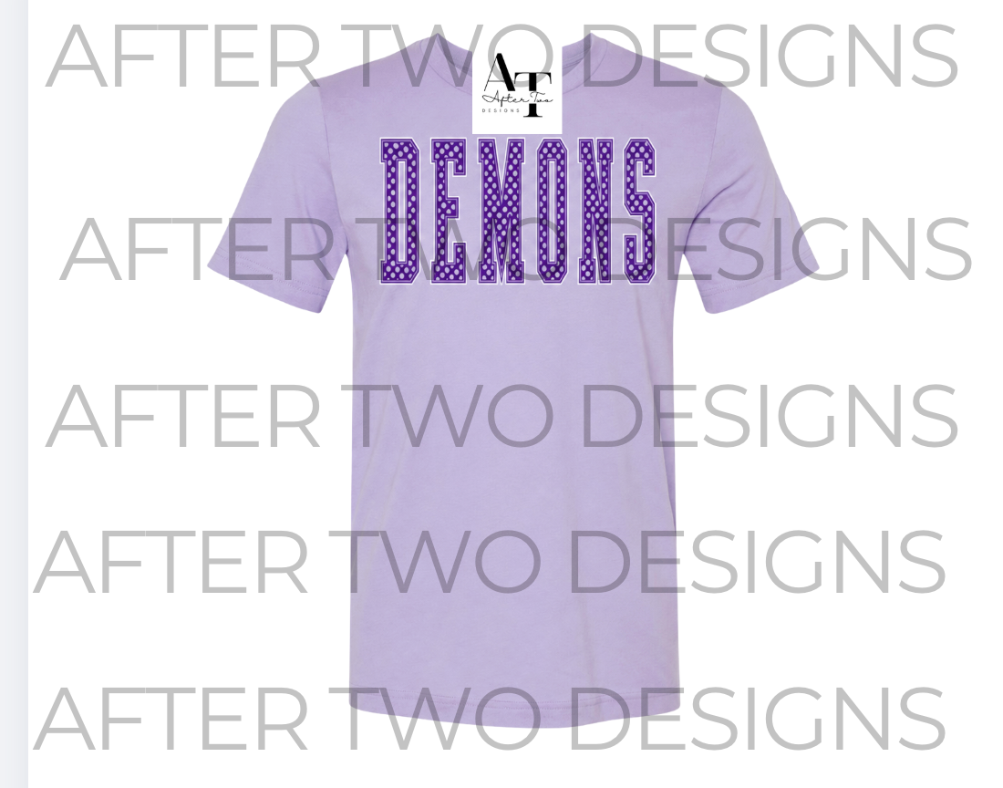 Womens Lavender Dots Bella Canvas Tee- PRESALE