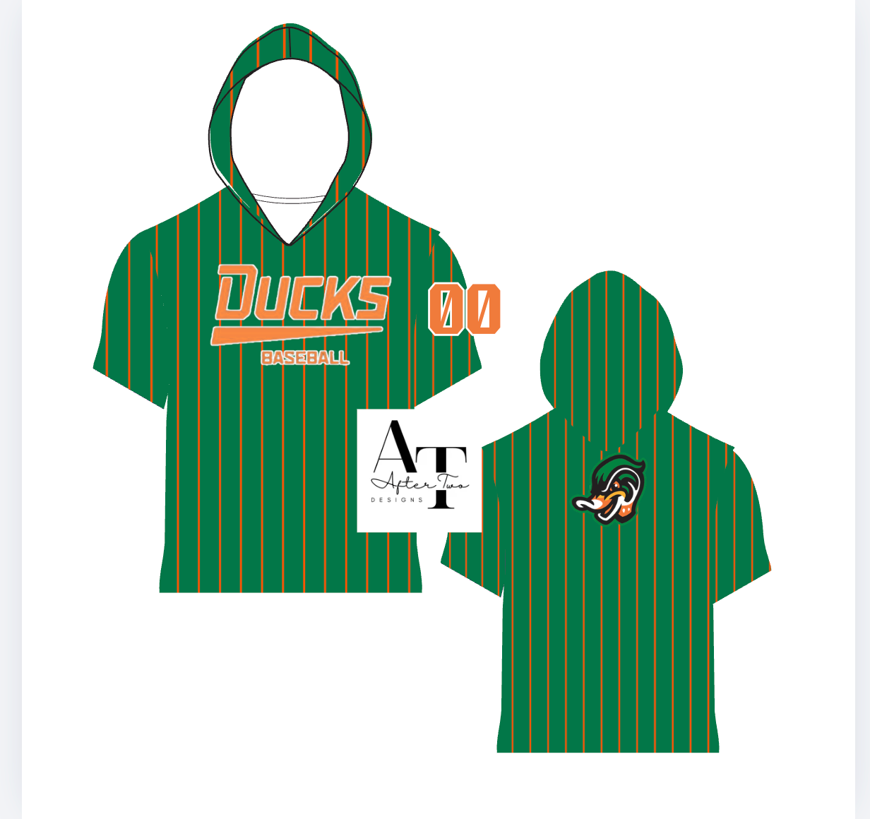 DUCKS Green Pinstripe A2D Shoodie -  PRESALE