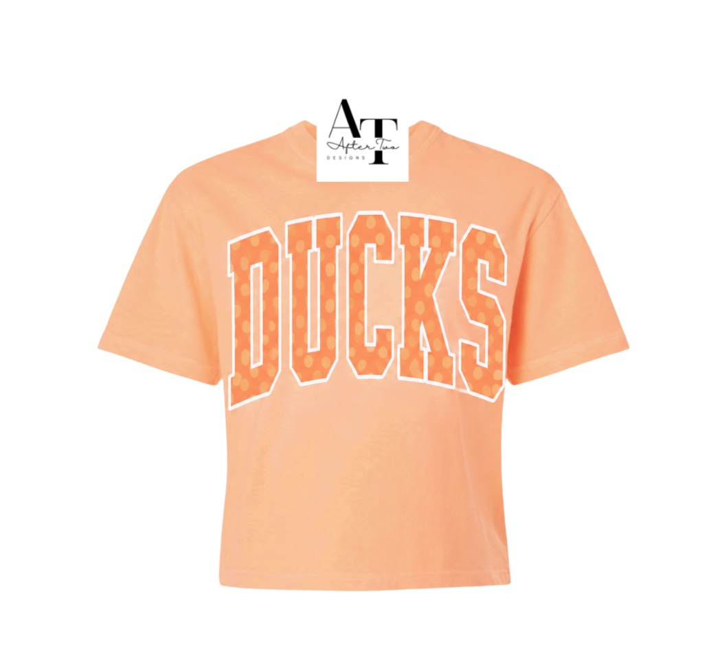 Neon Canteloupe DUCKS Dots Comfort Colors- PRESALE