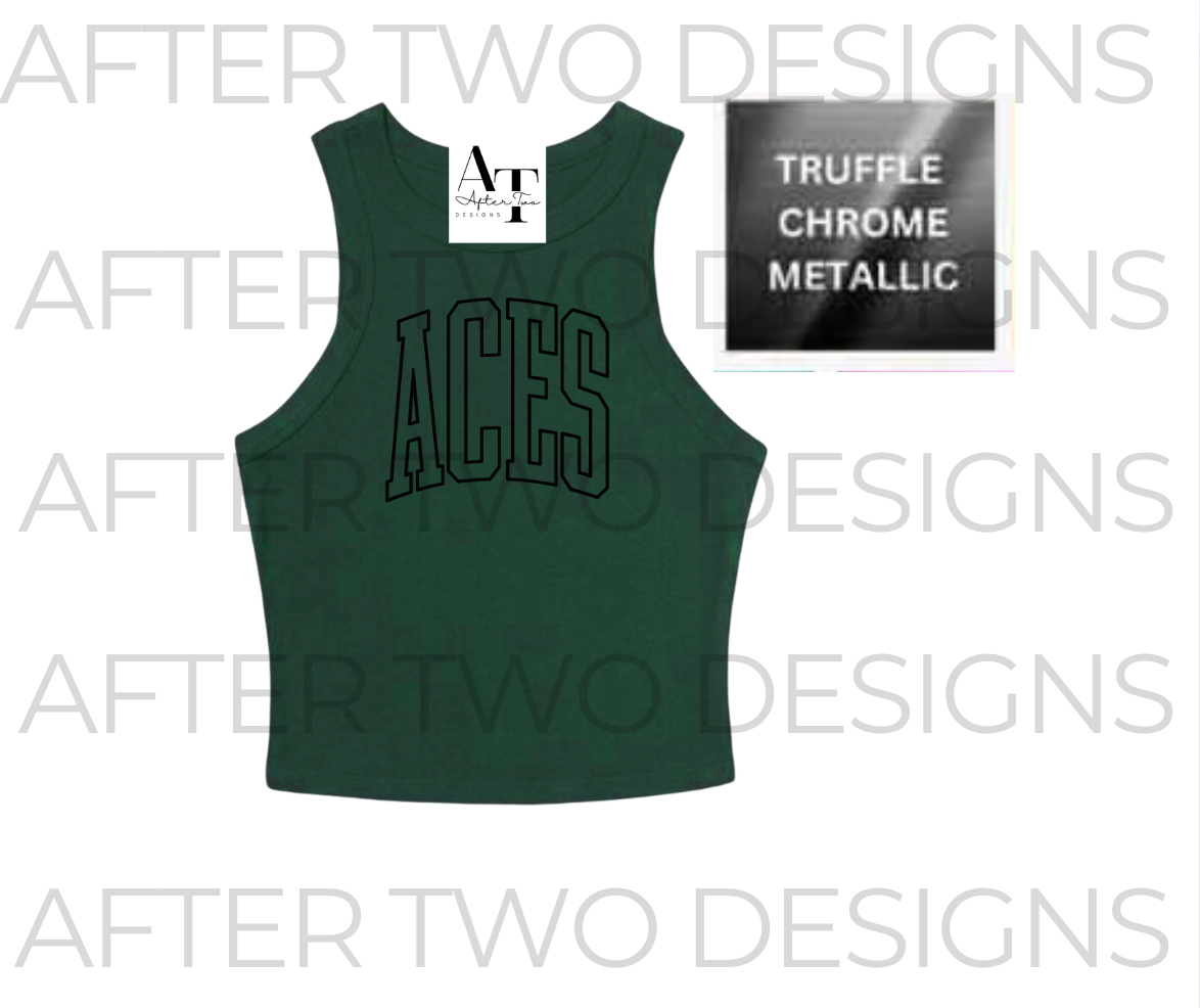 ACES Outline Metallic Racerback Tank FITTED Crop - PRE SALE