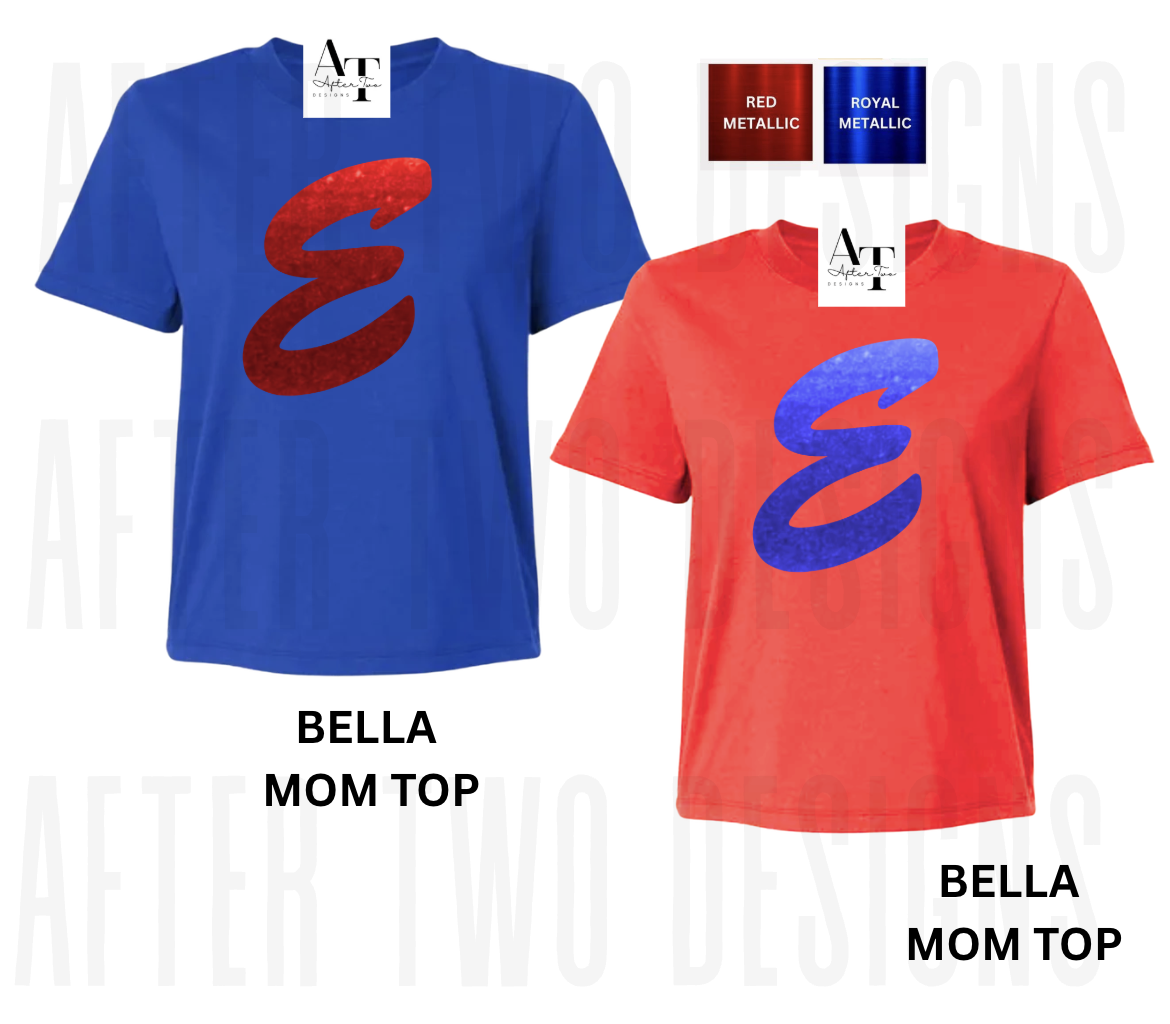 Metallic Logo E Mom Top - PRESALE