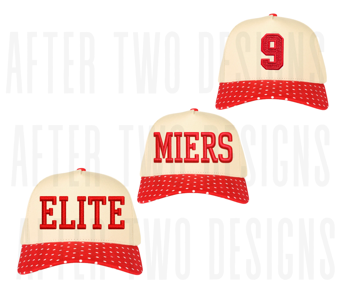 Elite Red Dot Hat Text - PRESALE