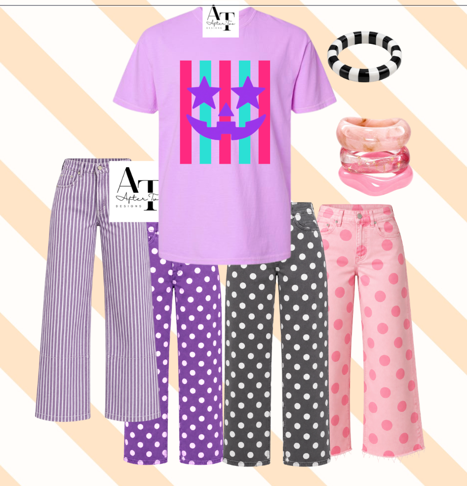 Stary Stripes Halloween Unisex Comfort Colors Tee- MTO