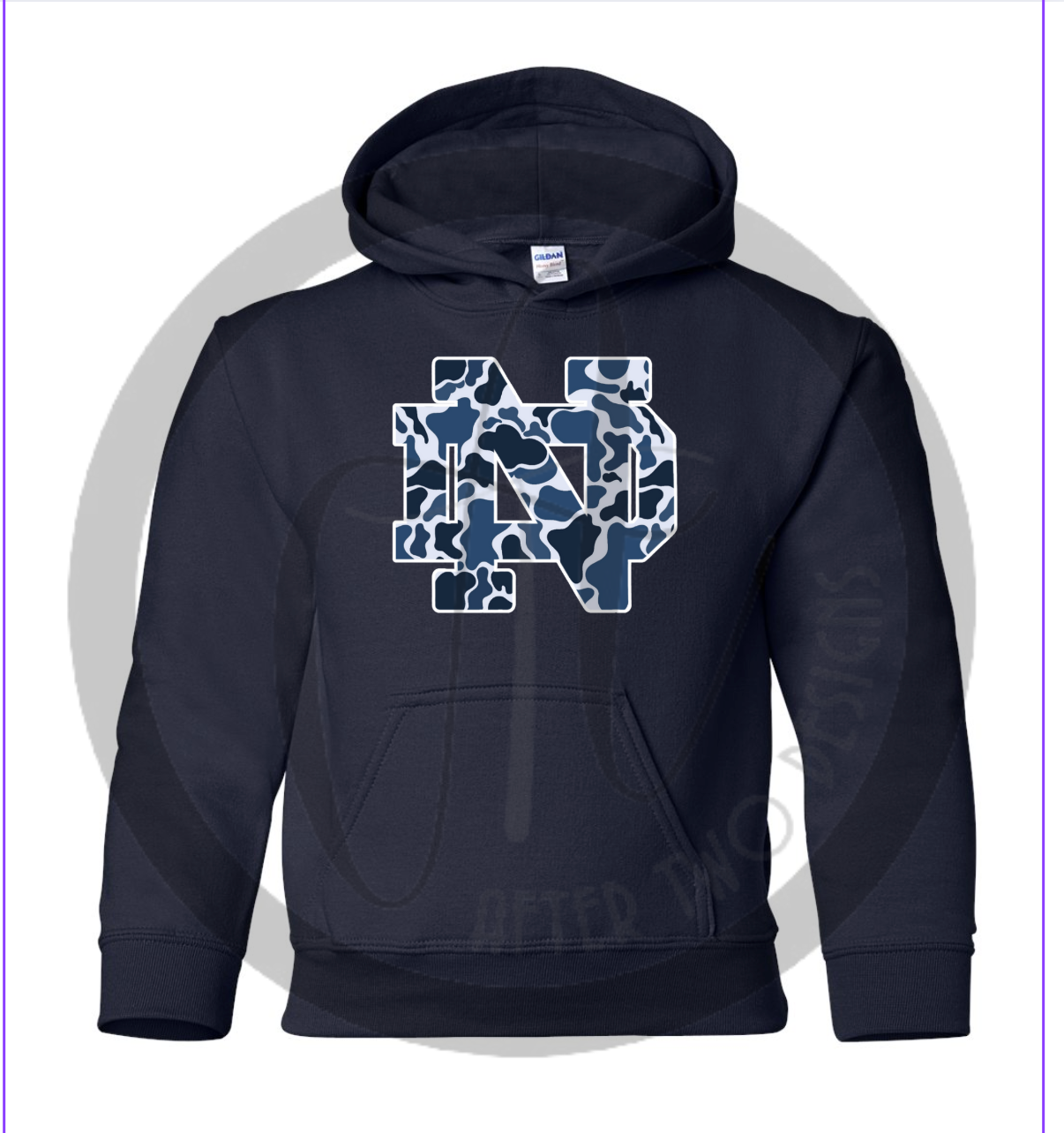 Navy ND Camo Hoodie