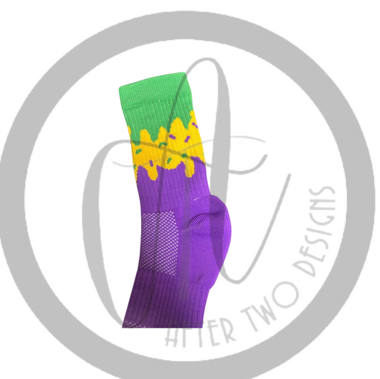 Mardi Gras Drip Socks PRE-SALE