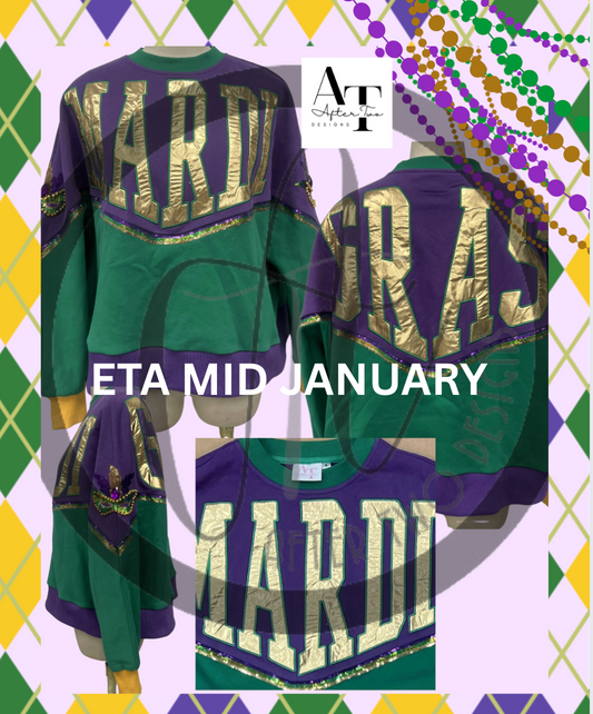 Mardi Gras Sweatshirt Boxy Fit IN STOCK