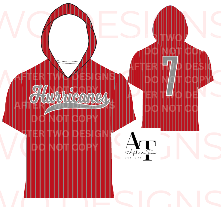 Canes Pinstripe Drifit Hooded Tee PRESALE
