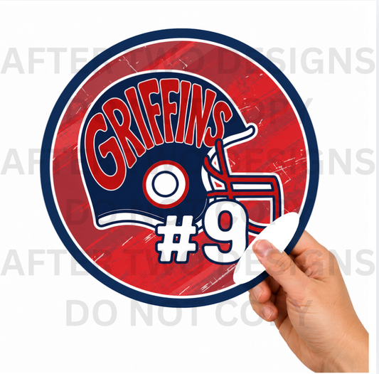 Circle Fan Front AND Back Football Helmet 2