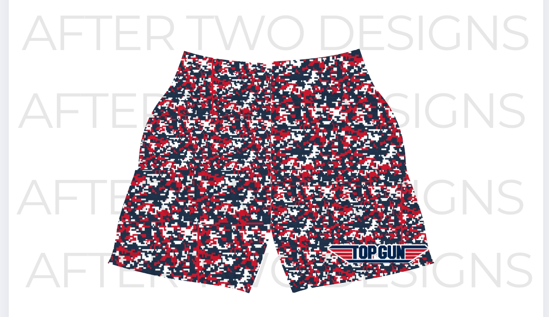 Top Gun Pixel Camo Shorts by A2D- PRESALE