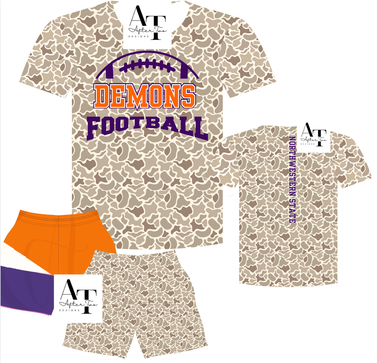 Camo Demon Football Drifit Tee A2D - PRESALE