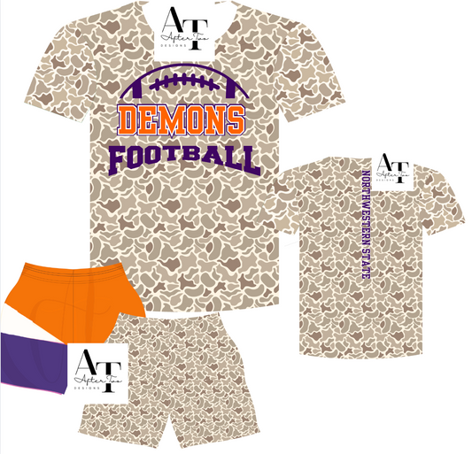 Camo Demon Football Drifit Tee A2D - PRESALE