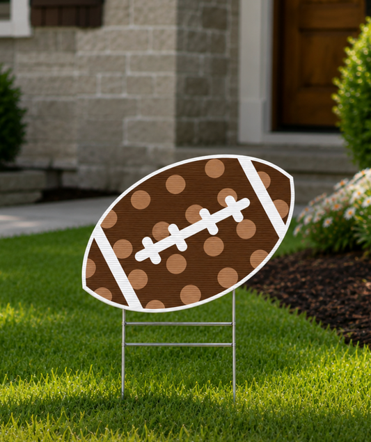 Polka Football Yard Sign