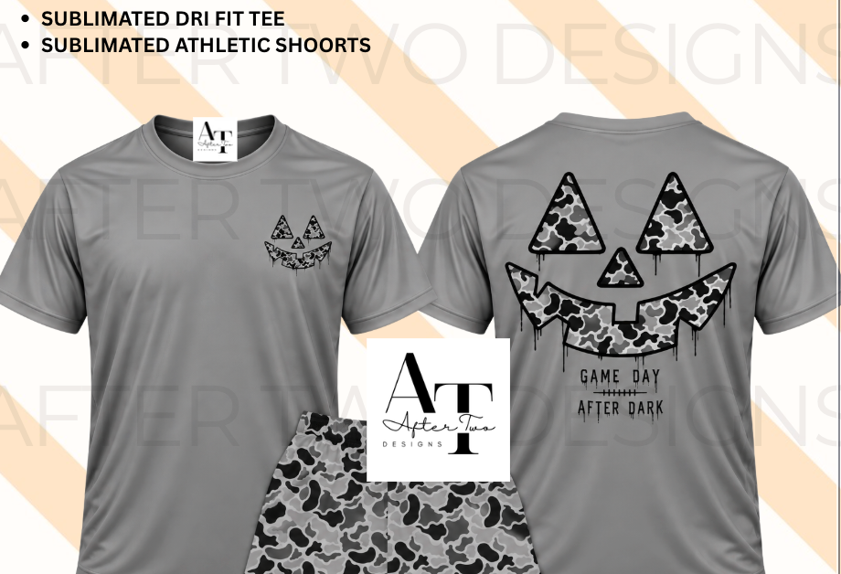 Black Game Day Camo Pumpkin Drifit Tee - PRESALE