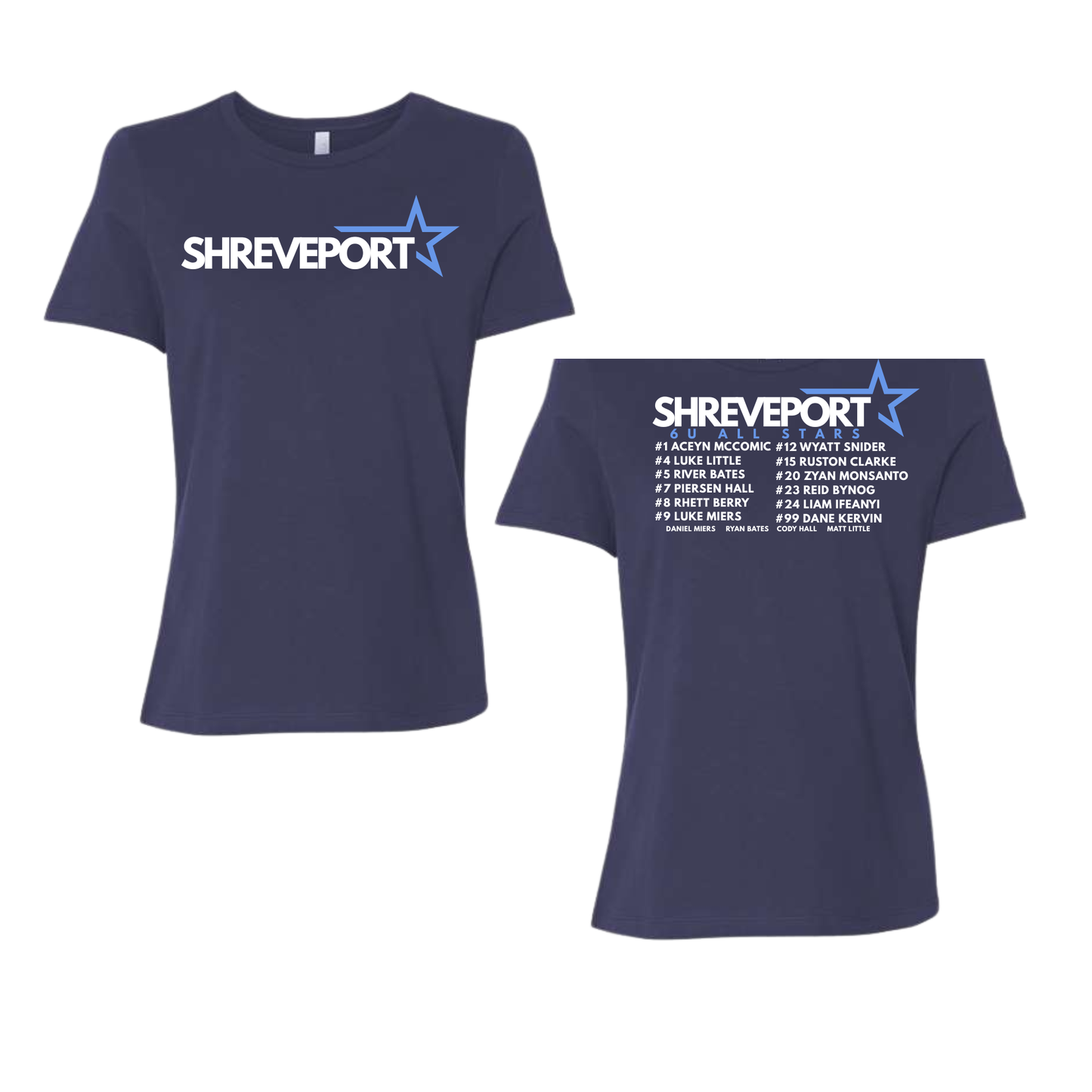 Bella Canvas Womens Navy Roster Tee Shreve6U