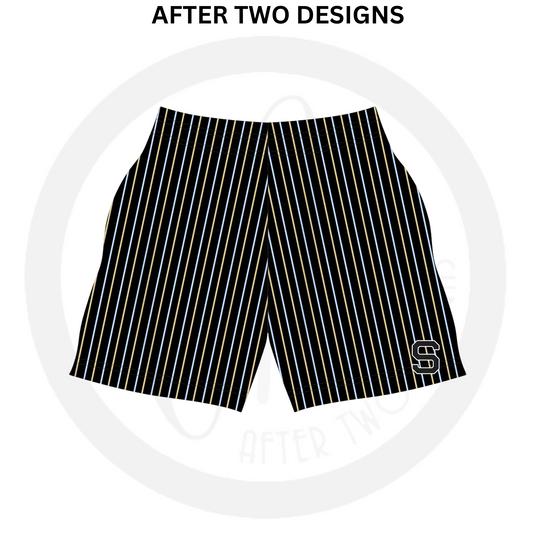 Sting Black Pinstripe Shorts - PRESALE